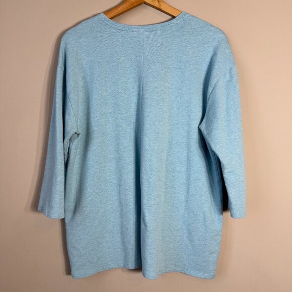 J. Jill Pure Jill Crewneck Knit Sweater Pullover Women's Large Blue Pockets Cozy - Picture 10 of 13